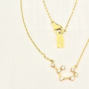 Electric picks constellation zodiac necklace star crystals gold tone